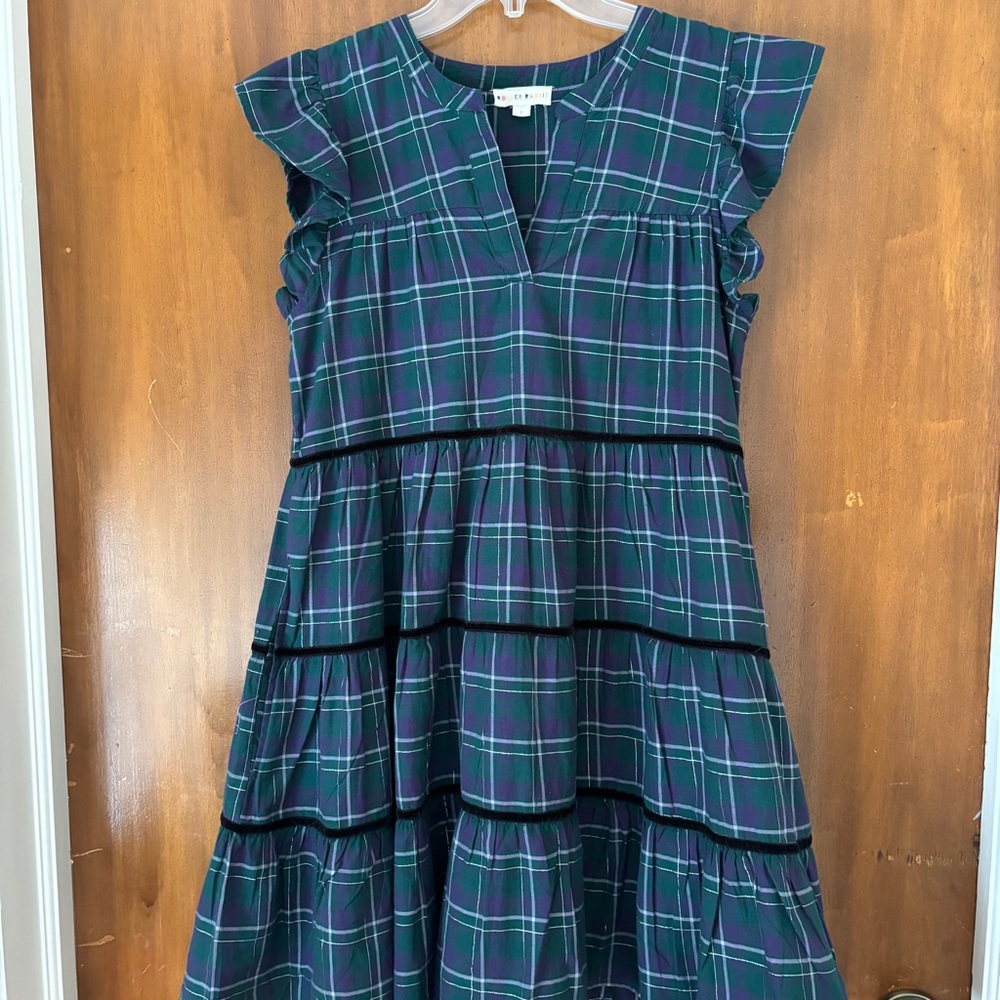 Roller Rabbit Inverness Plaid Green Pippa Women’s Dress